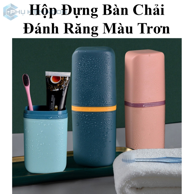 Hộp đựng bàn chải và kem đánh răng màu trơn